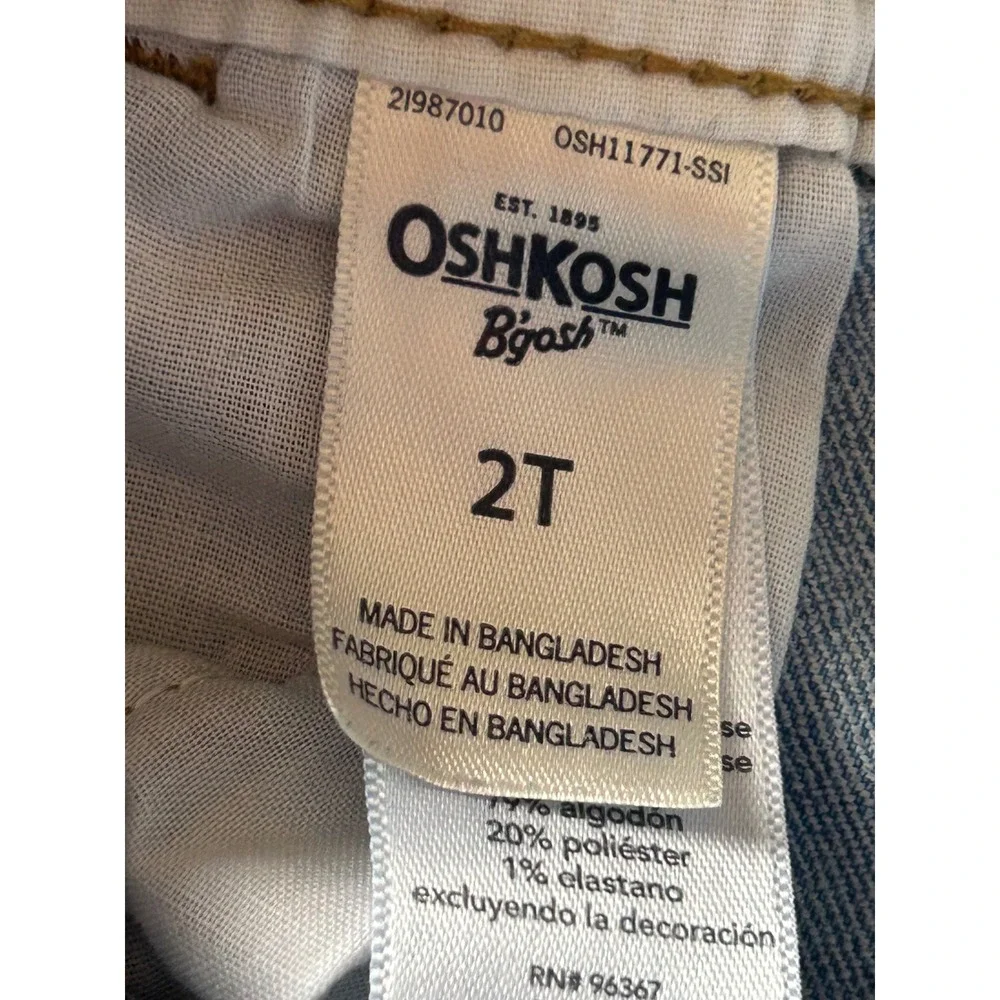 OshKosh Bgosh Kids Light‎ Wash Denim Carpenter Overalls 2T OSH11771-SSI